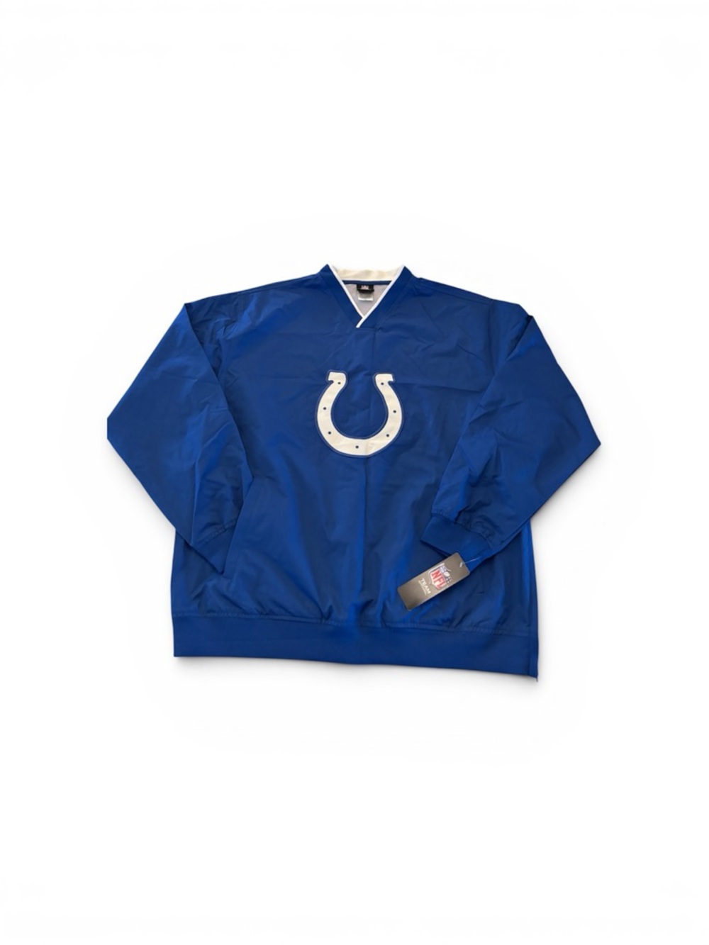 Indianapolis Colts Pullover Windbreaker with Horseshoe Logo - Royal Blue Sz L